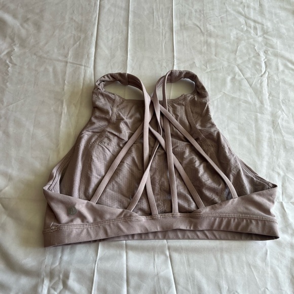 lululemon athletica Tops - Lululemon High Neck Strappy Back Sports Top Bra Size 8